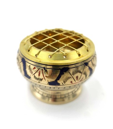 Encensoir bronze gravée - diverses couleurs - grilles