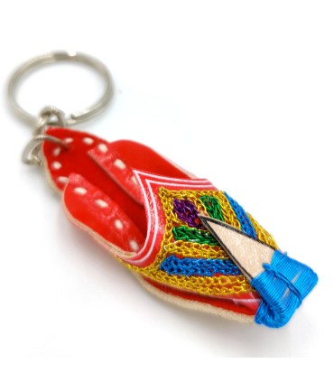 Handgefertigter Schlüsselanhänger in Form eines offenen Schuhs – verschiedene Farben | Einzigartiges Souvenir aus Pakistan und I