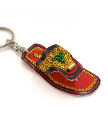 Porte-clés fait main en forme de sandale - Couleurs assorties | Souvenir exclusif du Pakistan et de l'Inde