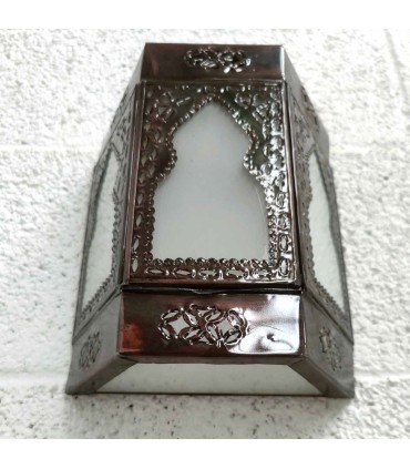 Lampada da parete per interni in vetro e metallo - Decorazione araba andalusa - Modello Bab Alkauzar ABIAD