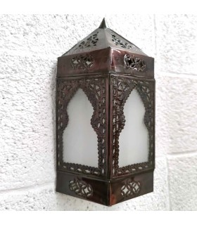 Interior Wall Lamp Glass and Metal - Andalusian Arab Decoration - Bab Alkauzar ABIAD Model