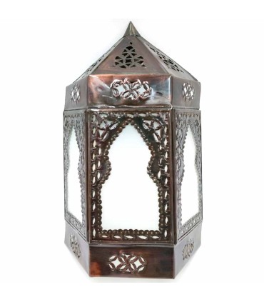 Applique d'Intérieur Verre et Métal - Décoration Arabe Andalouse - Modèle Bab Alkauzar ABIAD