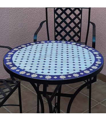 Handcrafted Mosaic Table from FEZ - TANGER Model - Ancestral Tradition of Al-Andalus