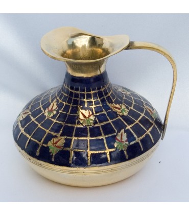 Bronze Vase - Scenery blues and Flowers