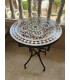 Andalusian Mosaic Garden Table - Zelige Azulejos Fez - Granaita Model