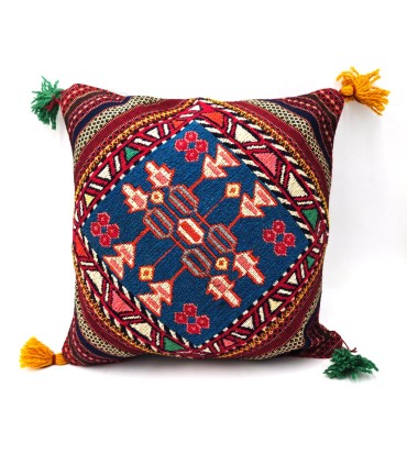 Kelim-Kissenbezug Verni (Sumak) Moghan: Handgefertigte orientalische Kunst