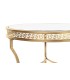 Table d'Appoint Orientale en Métal Ajouré et Verre Miroir - Doré