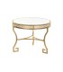 Oriental Openwork Metal and Mirror Glass Side Table - Gold