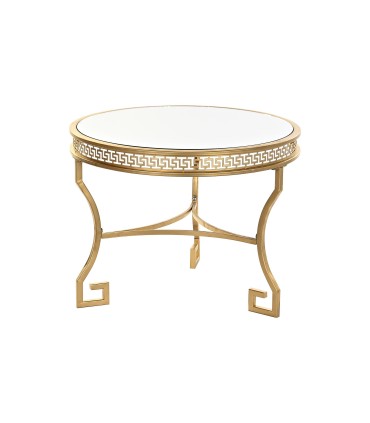 Orientalischer Beistelltisch aus durchbrochenem Metall und Spiegelglas – Gold