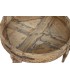 Mesa de Madera Tallada Imitación Antigua - Natural 65x65x26 cm, Ideal para Sofá Bajo Tipo Tarba Árabe