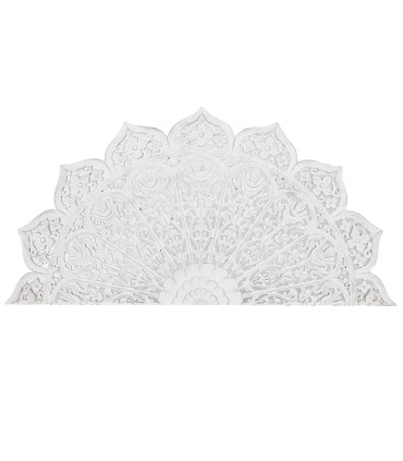 Tête de Lit Modèle Mandala - Bois de Manguier et MDF Naturel 182x2x90 cm