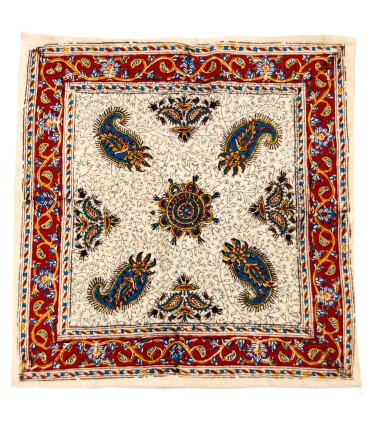 Handgefertigter Baumwollteppich 40 x 40 cm – handgefertigt mit Pflanzenfarben