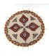 Round Cotton Rug 150 cm - Handmade with Vegetable Dyes and Unique Floral Motifs