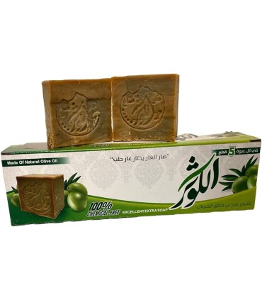 Pack de 5 Savons d'Alep avec 5% de Laurier et Huile d'Olive Extra - Vegan et Écologique