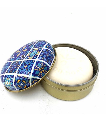 Savon à l'huile d'olive dans une élégante boîte en métal 115 gr