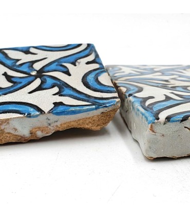 Piastrella in ceramica marocchina smaltata in stile andaluso - Mosaico Zellige Nazari - Dipinto a mano 5 x 5 cm - Arti