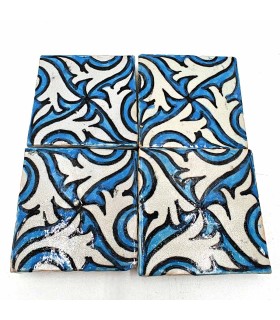 Piastrella in ceramica marocchina smaltata in stile andaluso - Mosaico Zellige Nazari - Dipinto a mano 5 x 5 cm - Arti