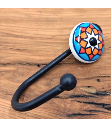 Appendiabiti in ferro battuto e ceramica - Design arabo - Modello Africa