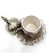 Turkish Tea or Coffee Cup and Saucer - Silver - Antalya Model