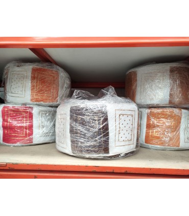 Arabian Puff Leather 100% Rempli inclus - Produit avec Tare Possible - Artisanat Marocain - Modèle Laun / Tara