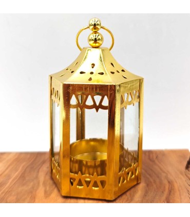 Candil Árabe - Dorado - Vela - 12 cm x 7 cm - Modelo 012