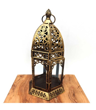 Candil Árabe Calado - Dorado Envejecido - 25 cm x 13,5 cm - Modelo 041