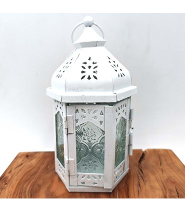 Farolillo Árabe Calado - Blanco - 20 cm x 9,5 cm - Modelo 957
