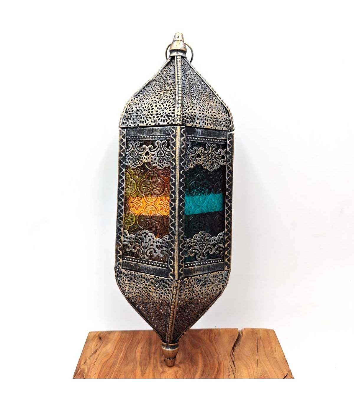 Arabische Laterne Lampe - Gealtertes Gold - 39 cm x 13 cm
