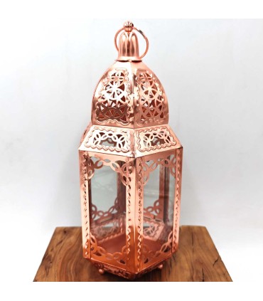 Fanale Arabo Traforato - Rame - 30 cm x 15 cm - Modello 011