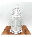 Farol Árabe Vazado - Branco - 25 cm x 12 cm - Modelo 042