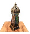 Lanterna Árabe Vazada - Dourado Envelhecido - 24 cm x 8 cm - Modelo 932