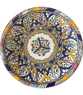 Prato Plano Artesanal de Fez - Perfeito para Queijos e Apresentações Elegantes - Modelo LAHAM