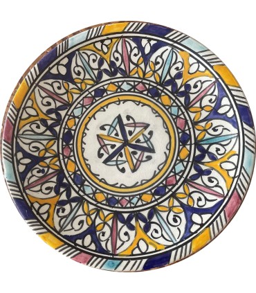 Piatto Piatto Artigianale di Fez - Perfetto per Formaggi e Presentazioni Eleganti - Modello LAHAM