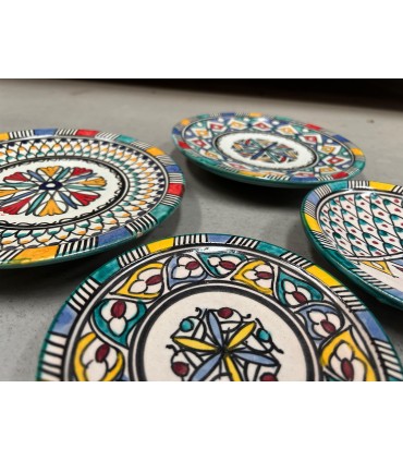 Piatto Piatto Artigianale di Fez - Perfetto per Formaggi e Presentazioni Eleganti - Modello LAHAM