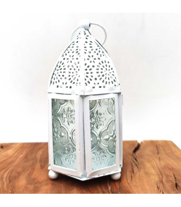 Lanterna Araba Traforata - Bianco - 15 cm x 8 cm - Modello 939
