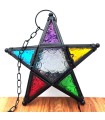 Fanale Candela Stella Multicolore - Arabo Intagliato - Modello Najmati