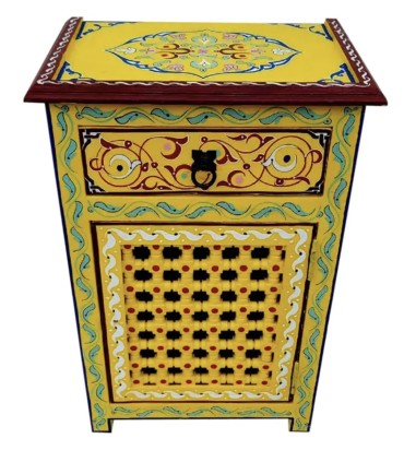 Mesita de Noche Celosía Andalusí Pintada a Mano - Varios Colores
