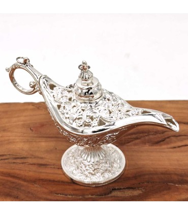 Lampada Vintage Aladino Argento - Acciaio Inossidabile - Modello Farha 2 - 3 Dimensioni