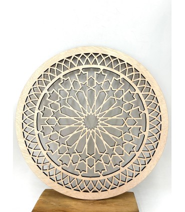 Cuadro Decorativo Celosía Árabe Madera - Decoración Oriental - Corte Láser - Modelo Dawar