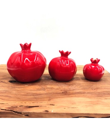 pacchetto di 3 granate di ceramica fatte a mano, granata rossa liscia