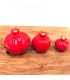 Pack of 3 handmade ceramic grenades, smooth red grenade