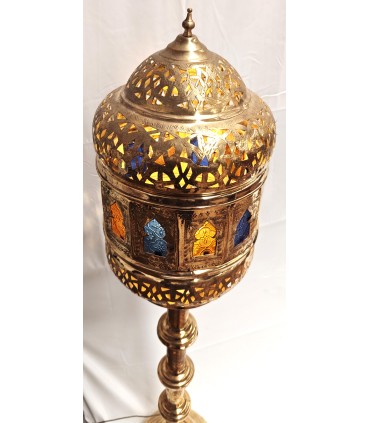 Arabian Floor Lamp in Gold with Multicolored Crystals - Shamja Model