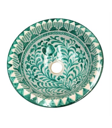 Lavabo Baño Árabe Cerámica - Artesanía Granadina - Estilo Fajalauza - Modelo Granada