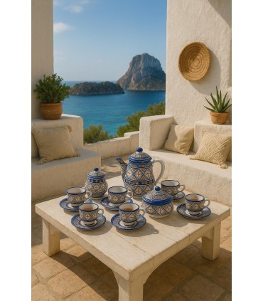 Servizio da tè in ceramica Fes - Caffettiera al latte - Modello Handasa