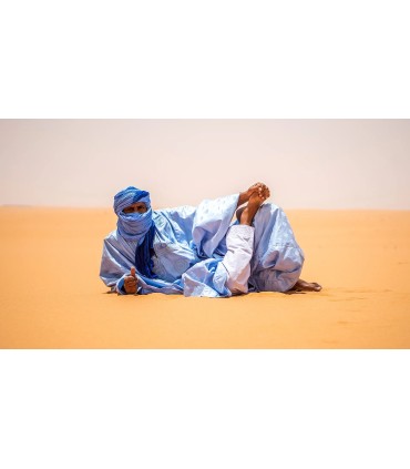 Foulard Touareg Authentique Désert de Mauritanie - 2 Couleurs - 300 cm - EXCLUSIF ET LIMITÉ