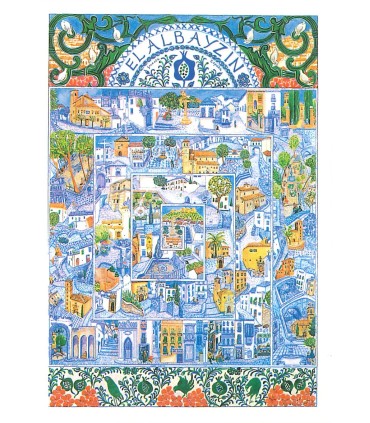Affiche Albaycin de Grenade - Mirador San Nicolas - Souvenir Albaicín