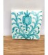 Azulejo Andaluso - Zellige Mosaico Nazari - 10 x 10cm - Artigianale - Modello Fajalauza Verde Corallo