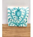 Andalusian Tile - Nazari Zellige Mosaic - 10 x 10cm - Handmade - Fajalauza Green Coral Model