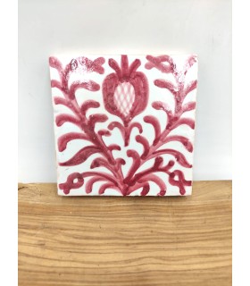 Andalusische Fliese - Zellige Nazari Mosaik - 10 x 10cm - Handwerk - Modell Fajalauza Granat