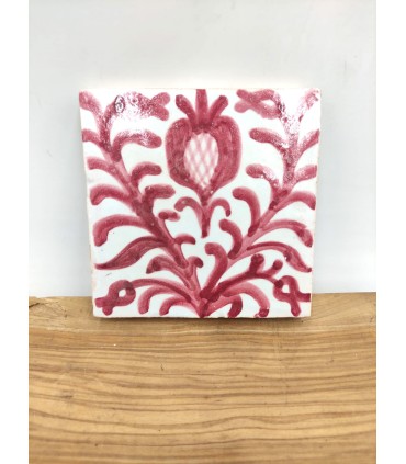 Andalusian Tile - Nazari Zellige Mosaic - 10 x 10cm - Handmade - Fajalauza Garnet Model